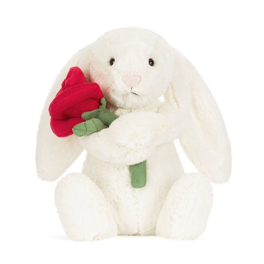 Cream Bunny With Rose