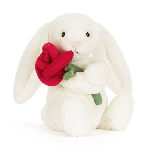 Cream Bunny With Rose