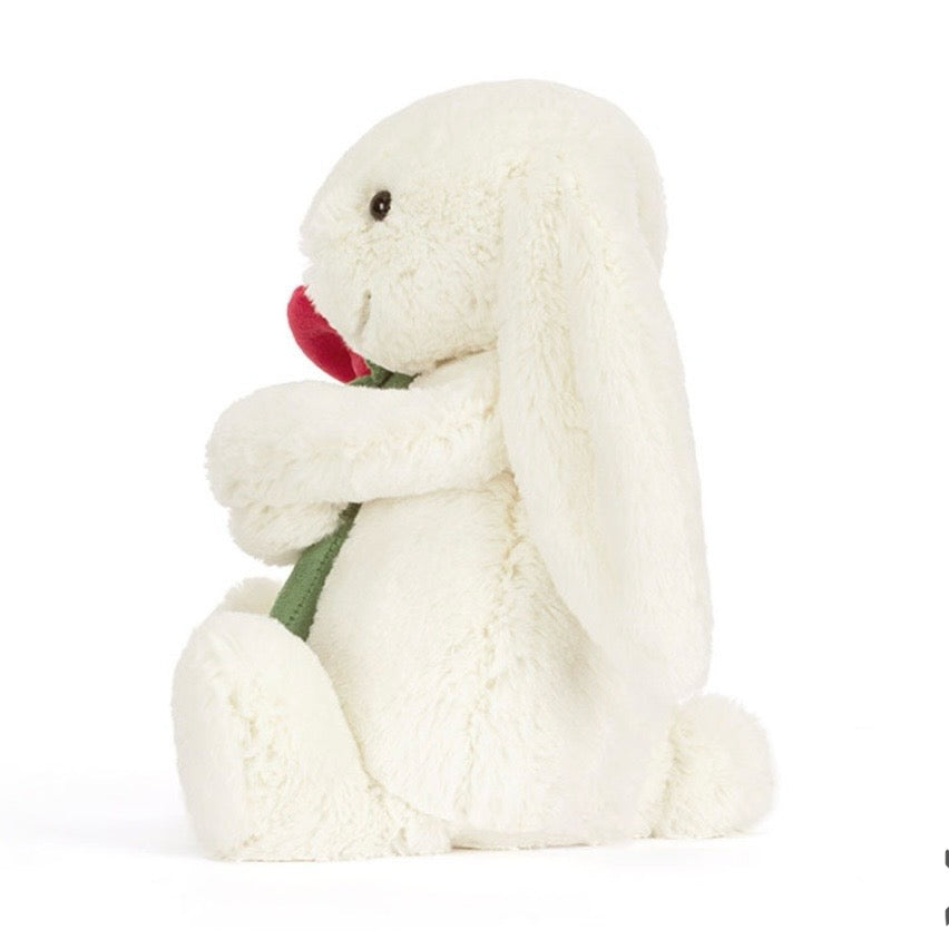 Cream Bunny With Rose