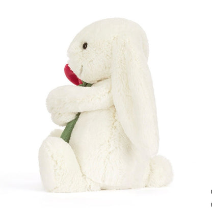 Cream Bunny With Rose